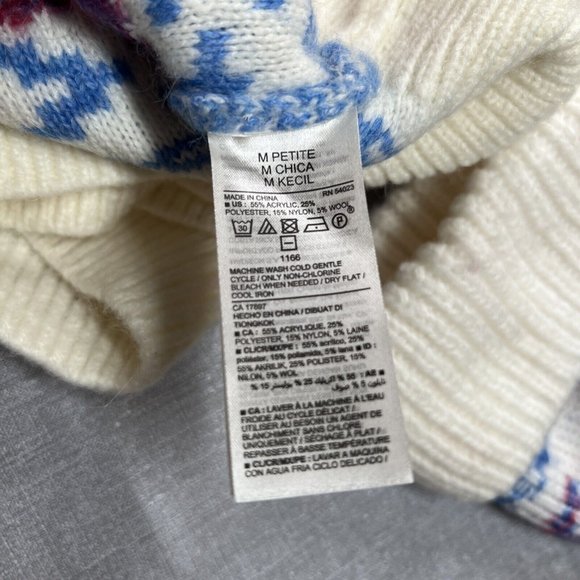 Knit Sweater & Beanie Hat Matching Set Rainbow Colorful Fair Isle PETITE MEDIUM - Picture 8 of 11